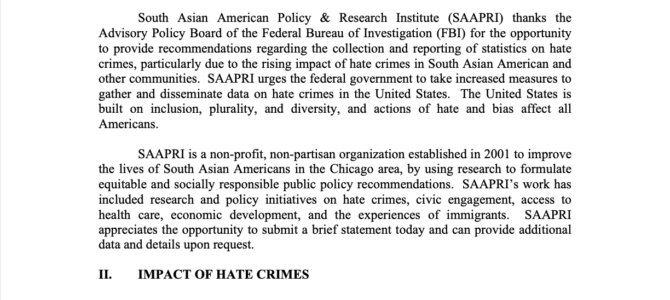 Report – SAAPRI Recommendations to FBI Advisory Board